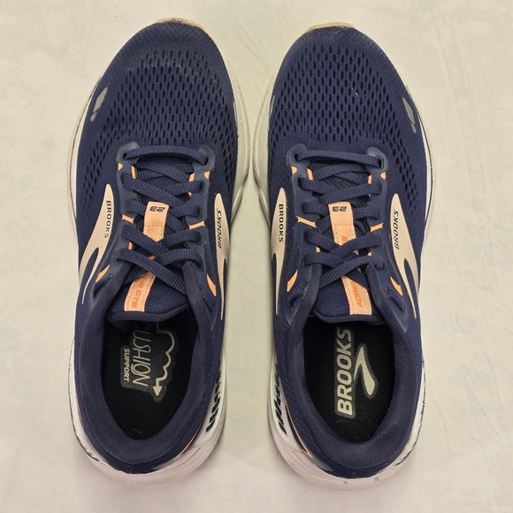 Brooks Adrenaline GTS 23 Women's Navy Coral Running Shoes Size 8 - Picture 7 of 9
